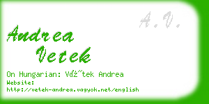 andrea vetek business card